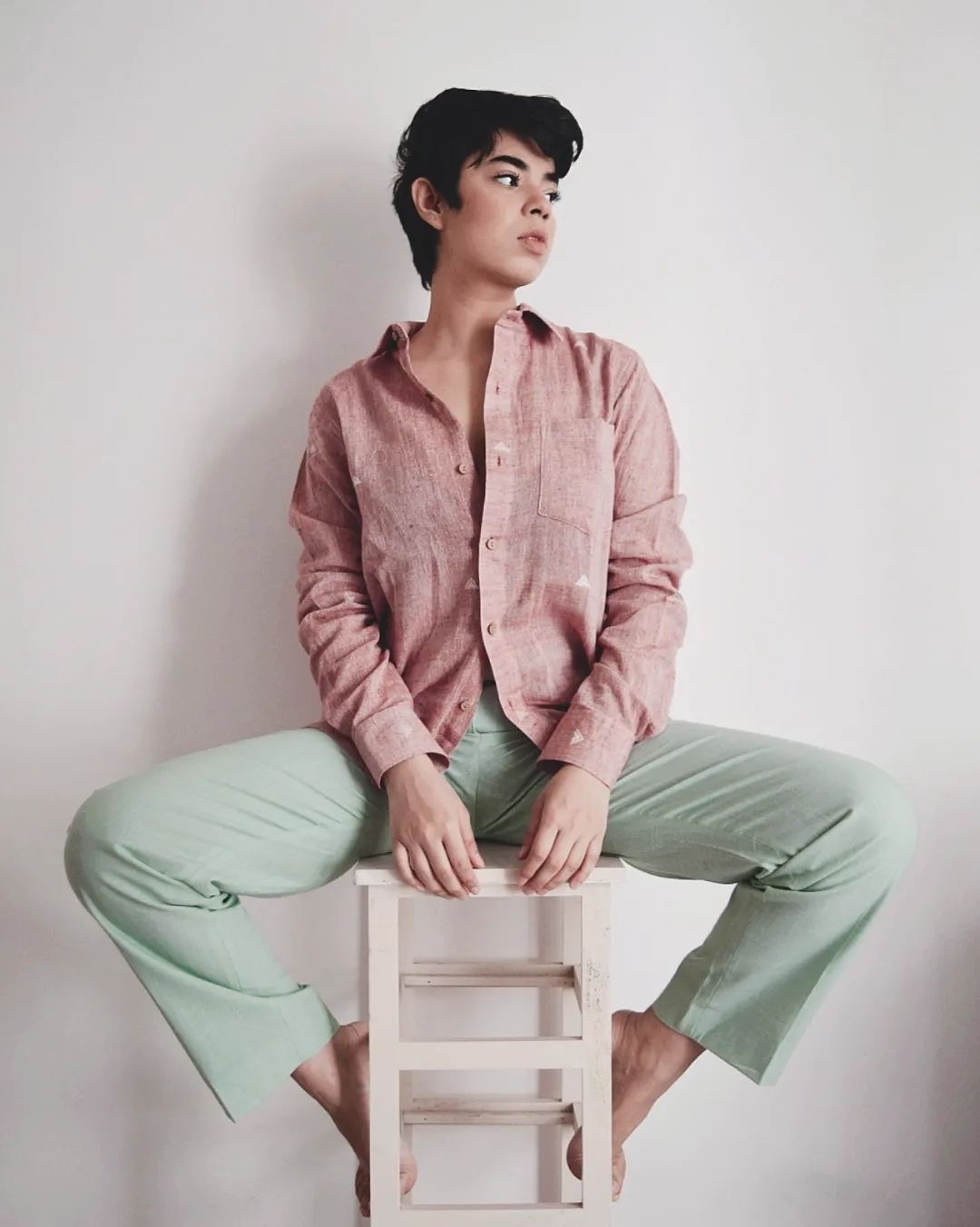 Sanjh Red Kala Cotton Shirt