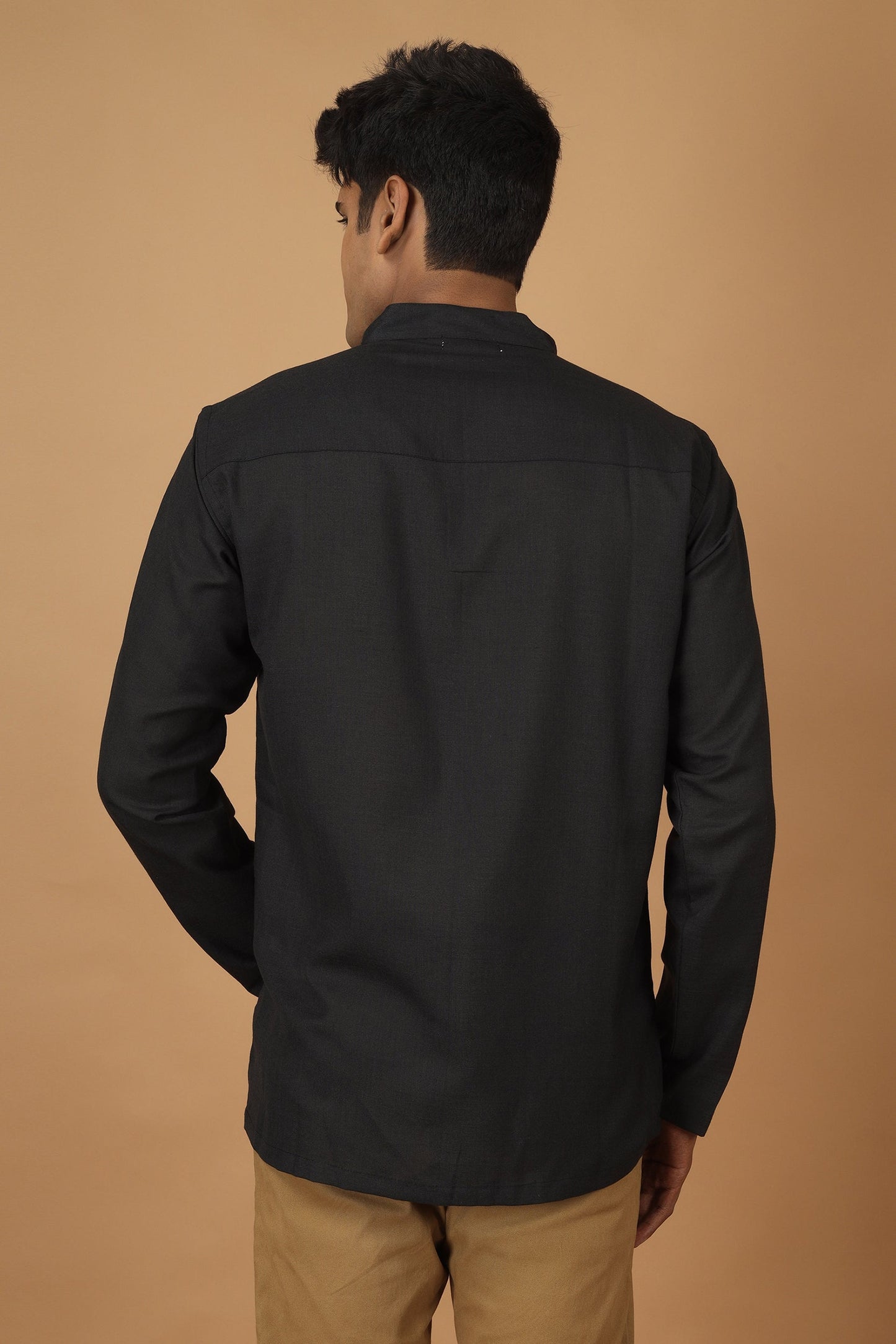 Saga Black Ahir Embroidery Mens Shirt