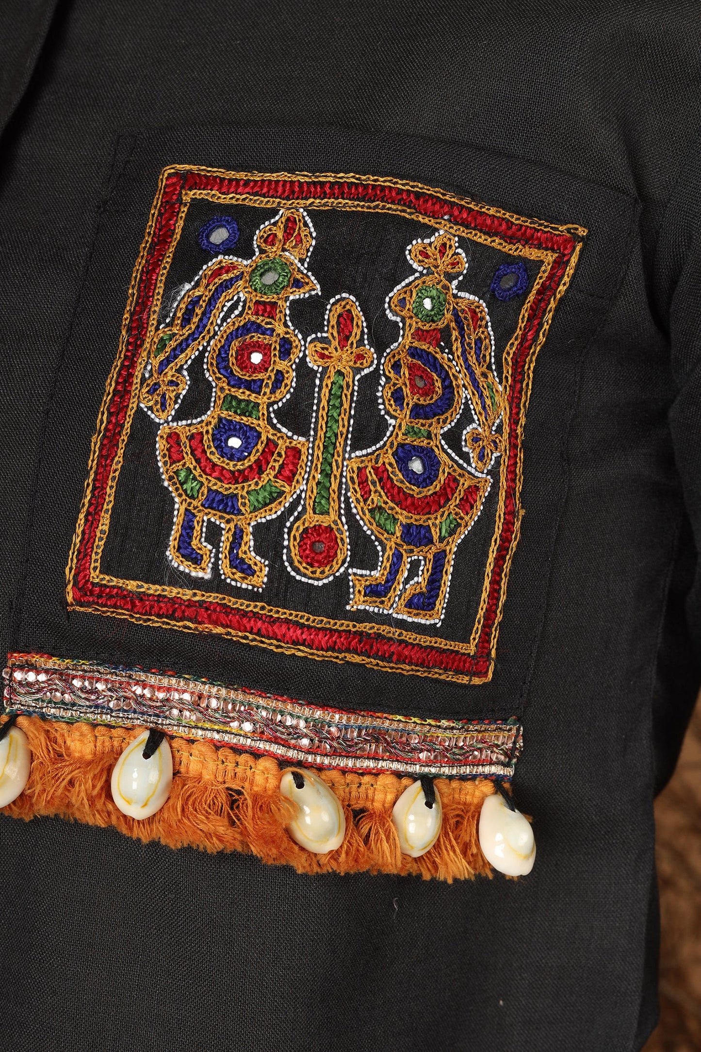 Epic Black Ahir Embroidery Co-Ordinated Set