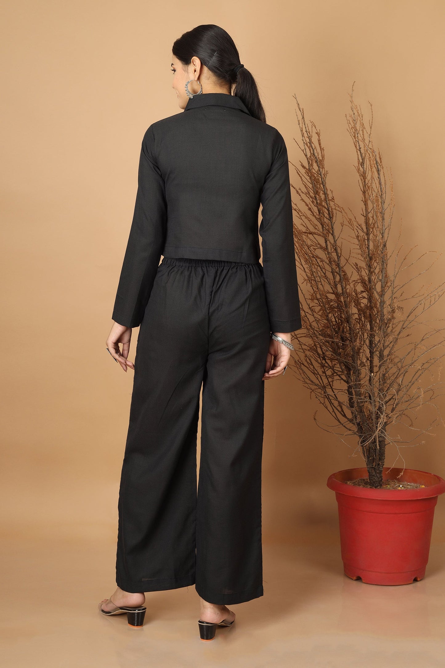 Epic Black Ahir Embroidery Co-Ordinated Set
