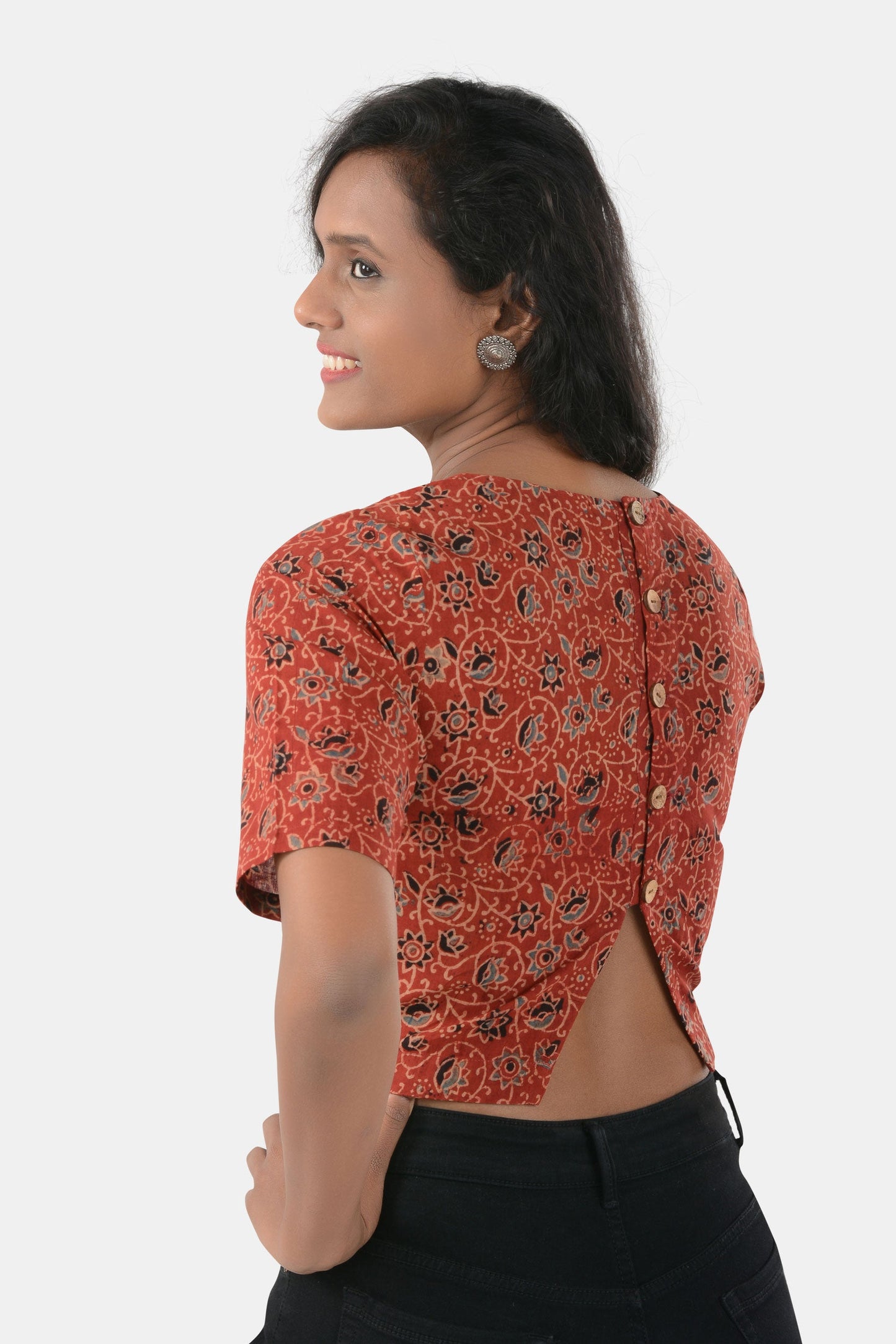 Aak Red Ajrakh Top