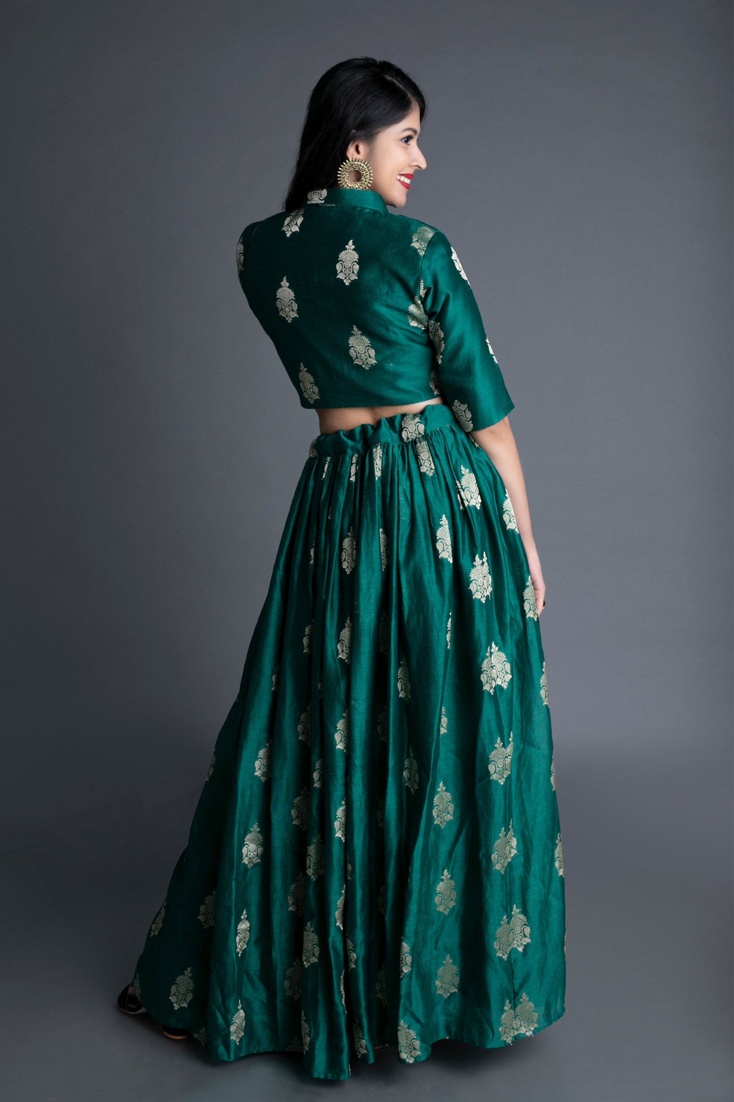 Emerald Green Banarasi Brocade Co-Ordinated Set
