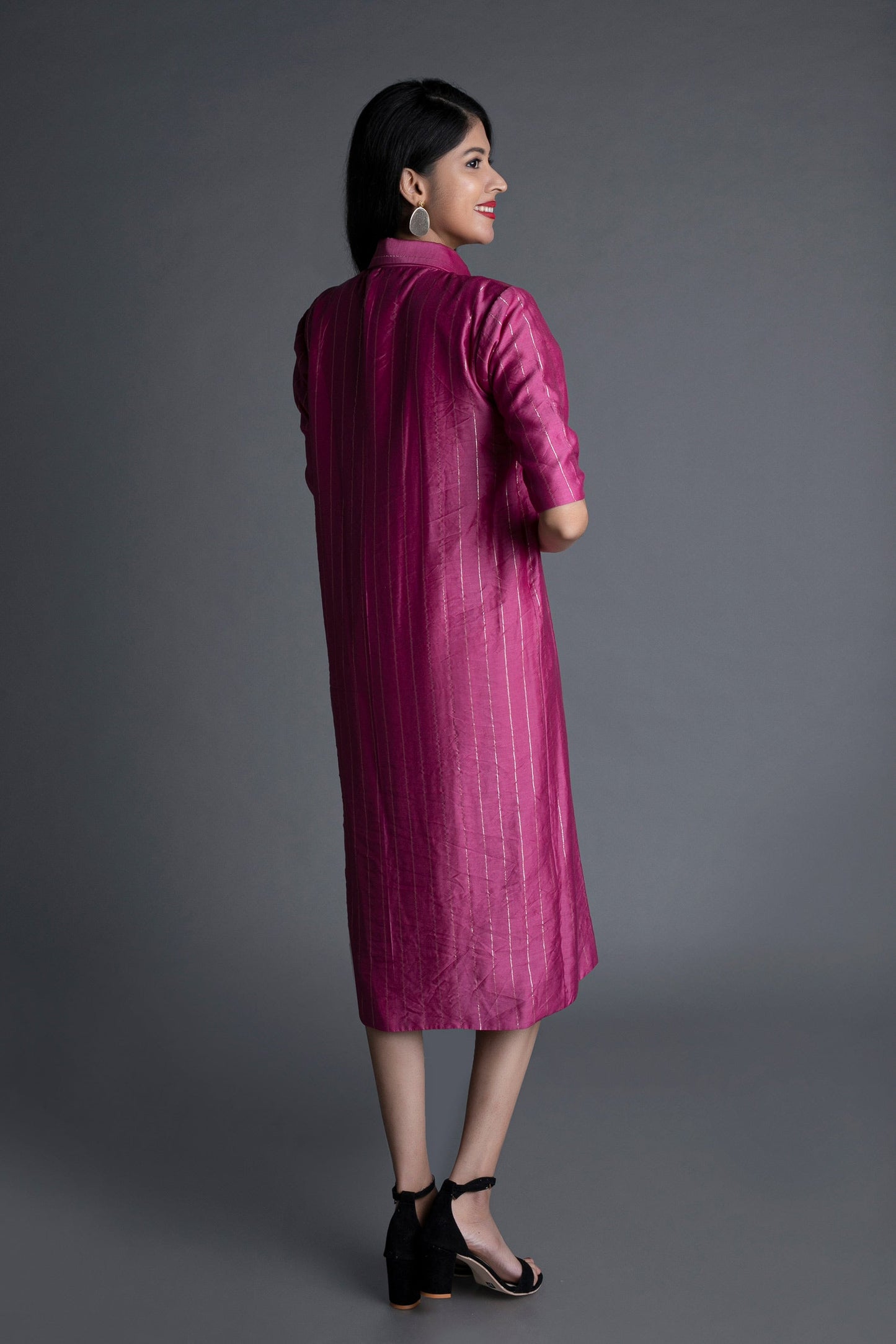 Rubellite Pink Banarasi Brocade Dress
