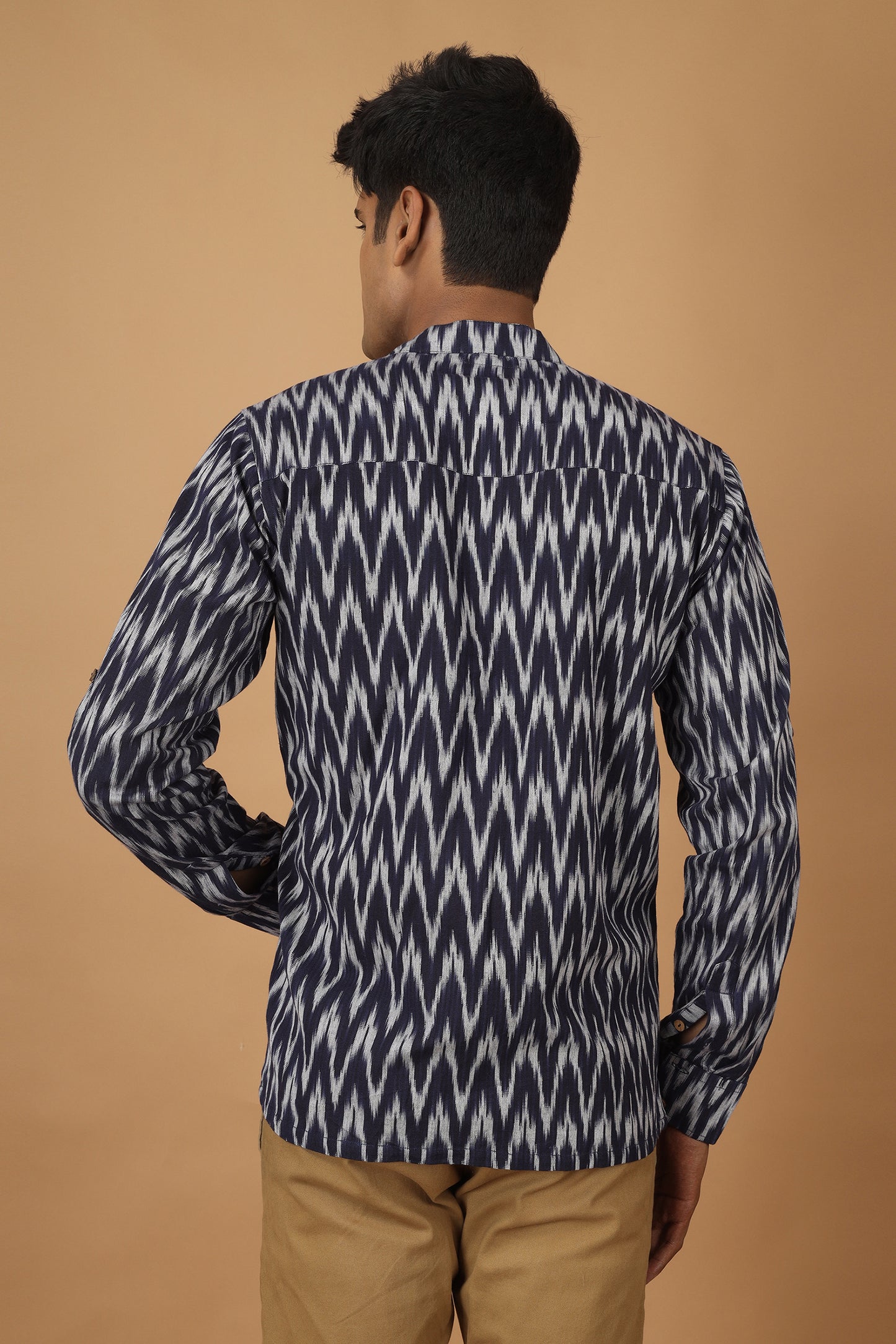 Raat Blue Ikat Mens Shirt