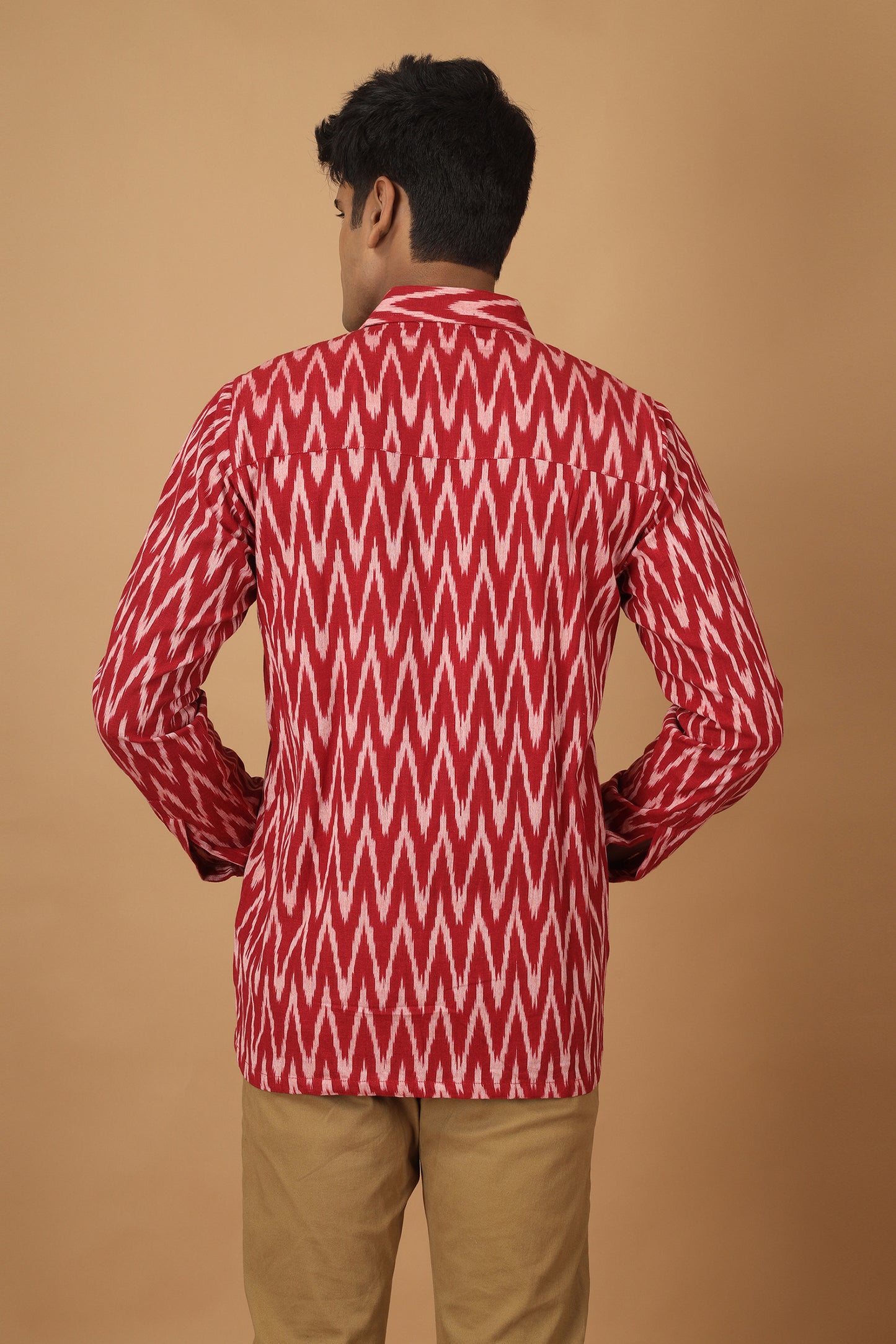 Shaam Red Ikat Mens Shirt