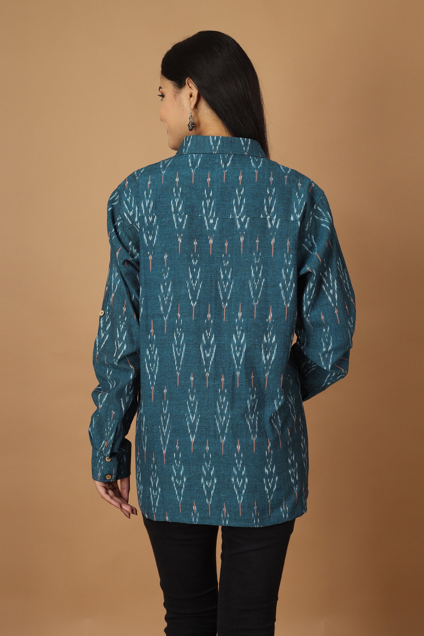 Subah Blue Ikat Womens Shirt