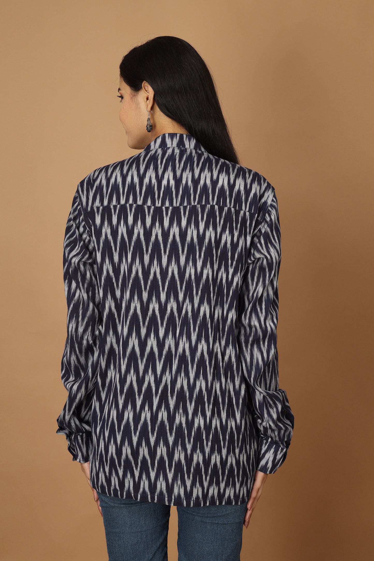 Raat Blue Ikat Womens Shirt