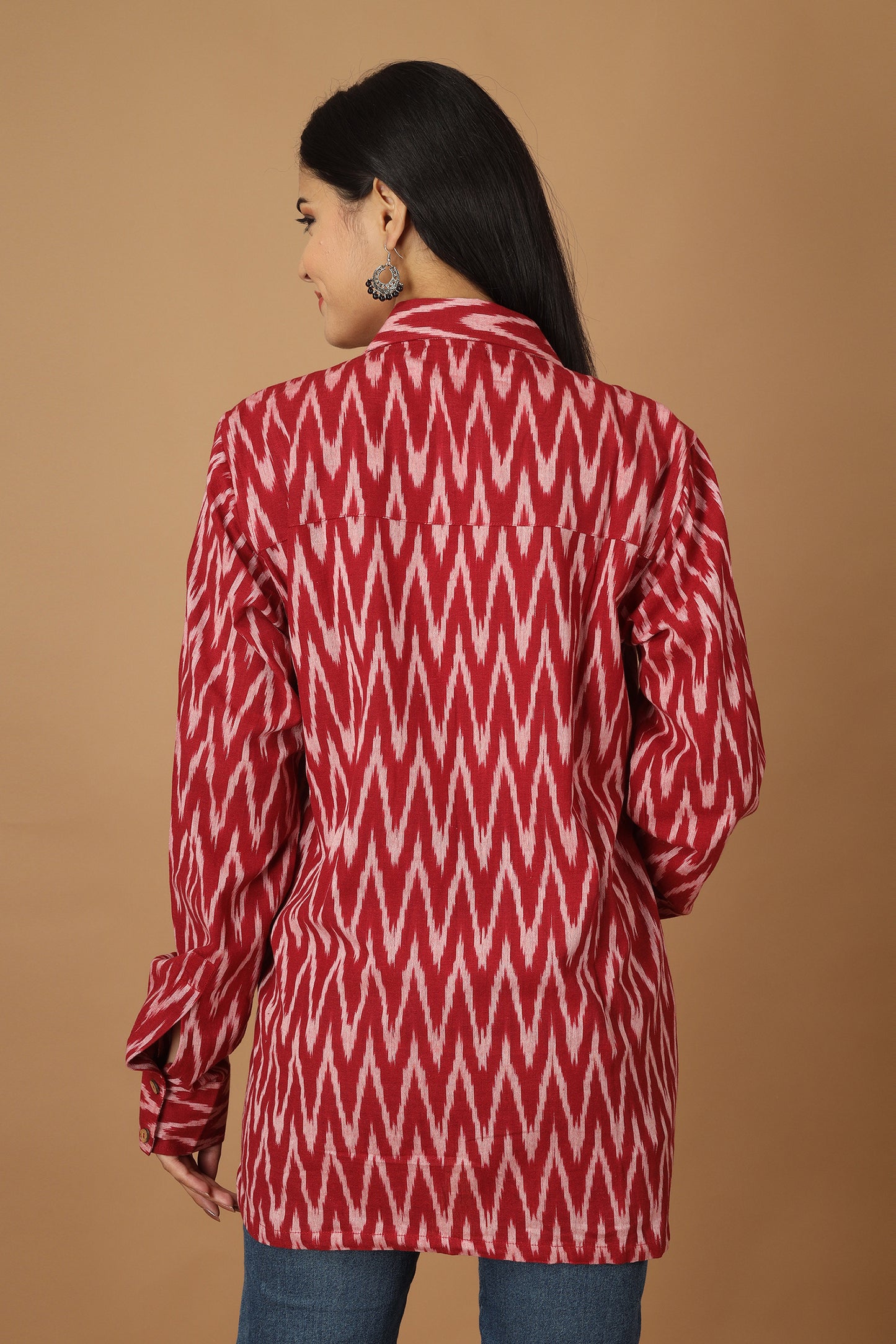 Shaam Red Ikat Womens Shirt