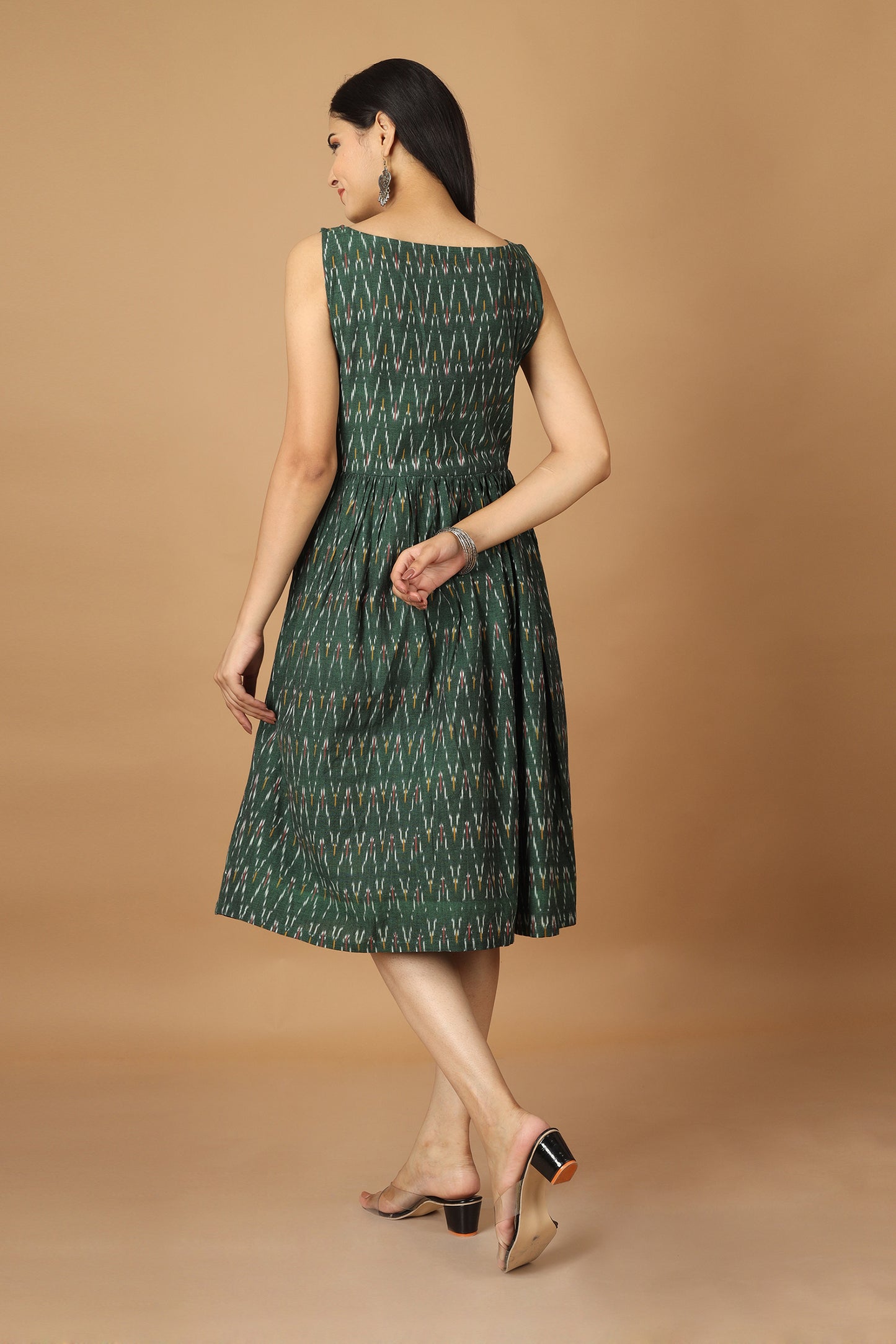 Bhor Green Ikat Dress