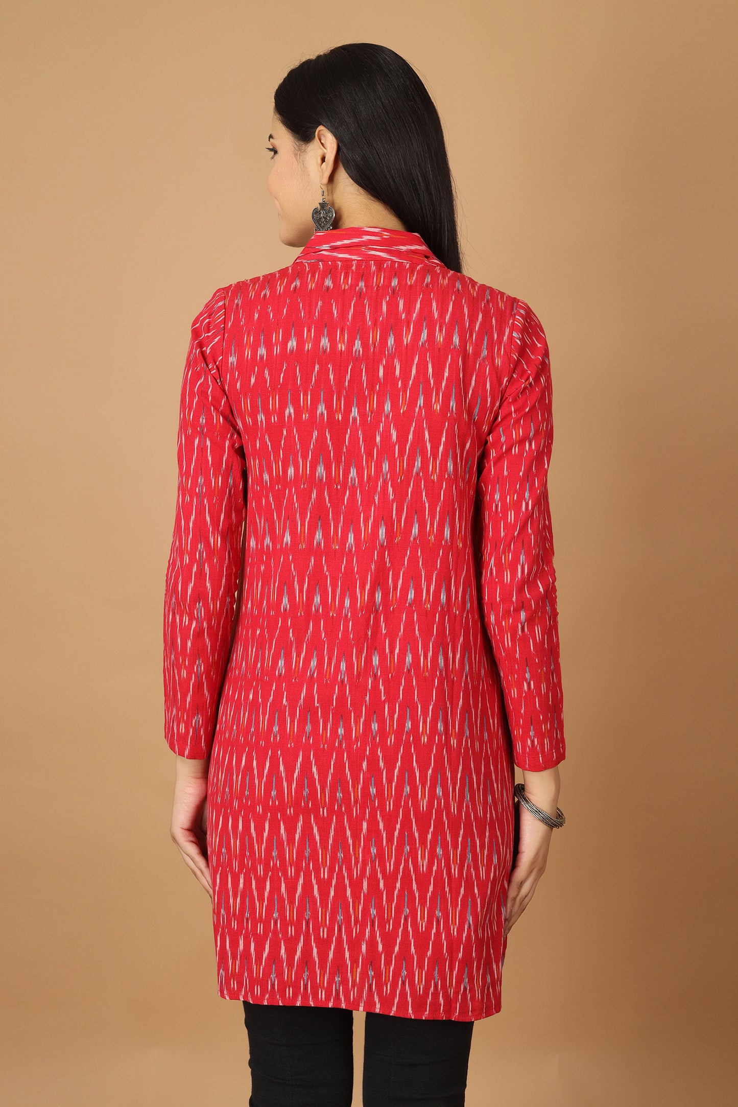 Saanjh Pink Ikat Jacket