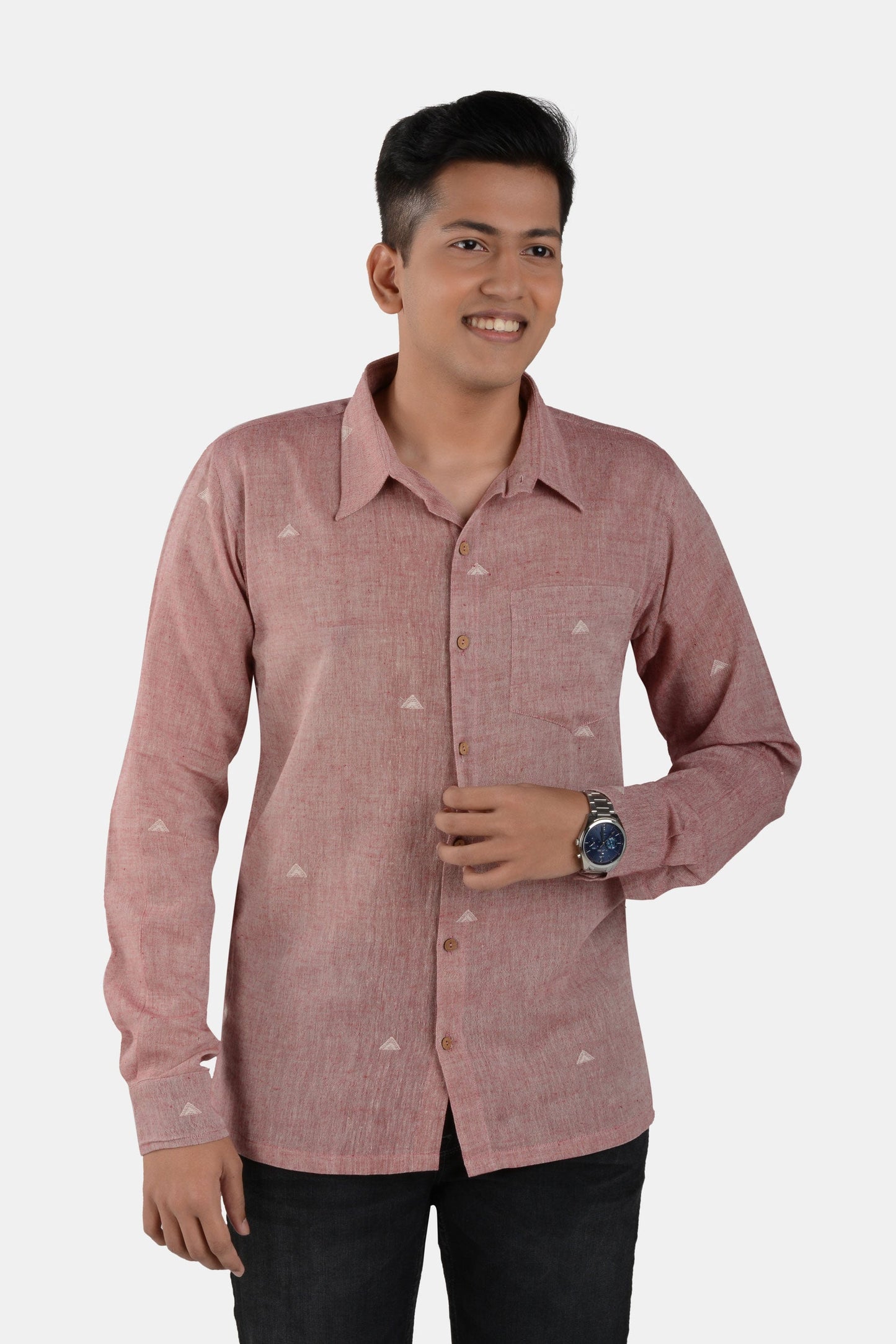 Sanjh Red Kala Cotton Shirt