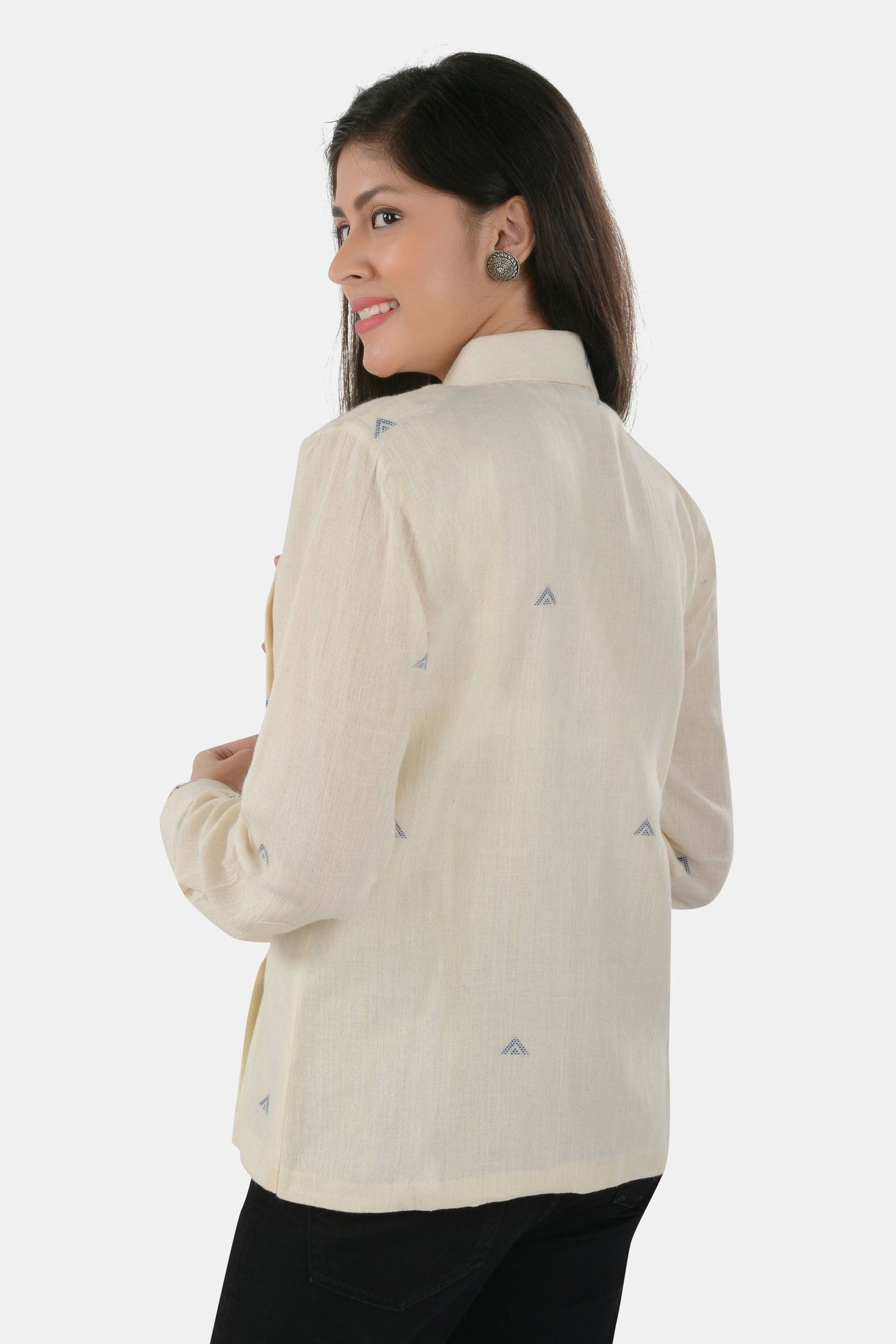 Savaay White Blue Kala Cotton Shirt