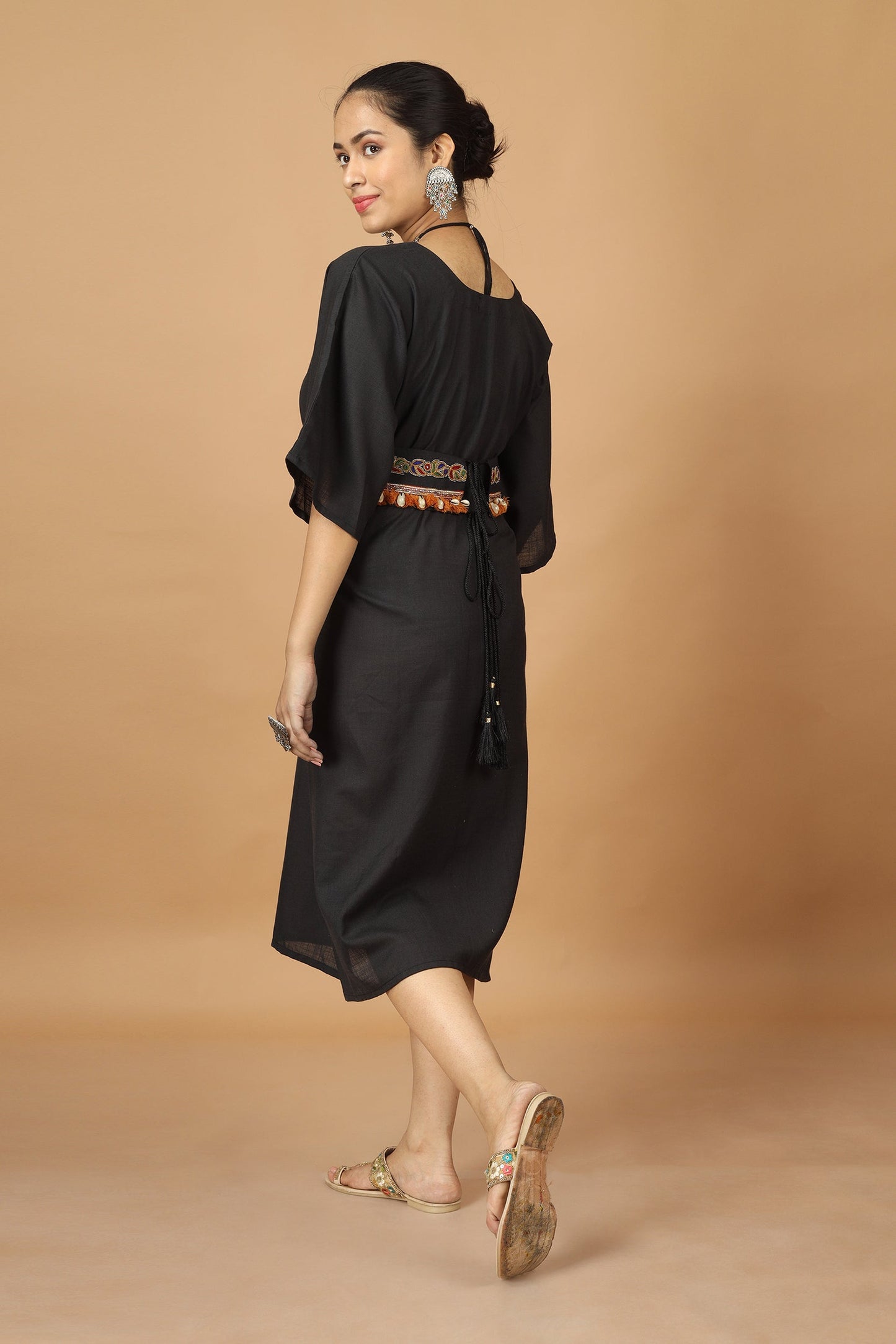 Saga Black Ahir Embroidery Dress