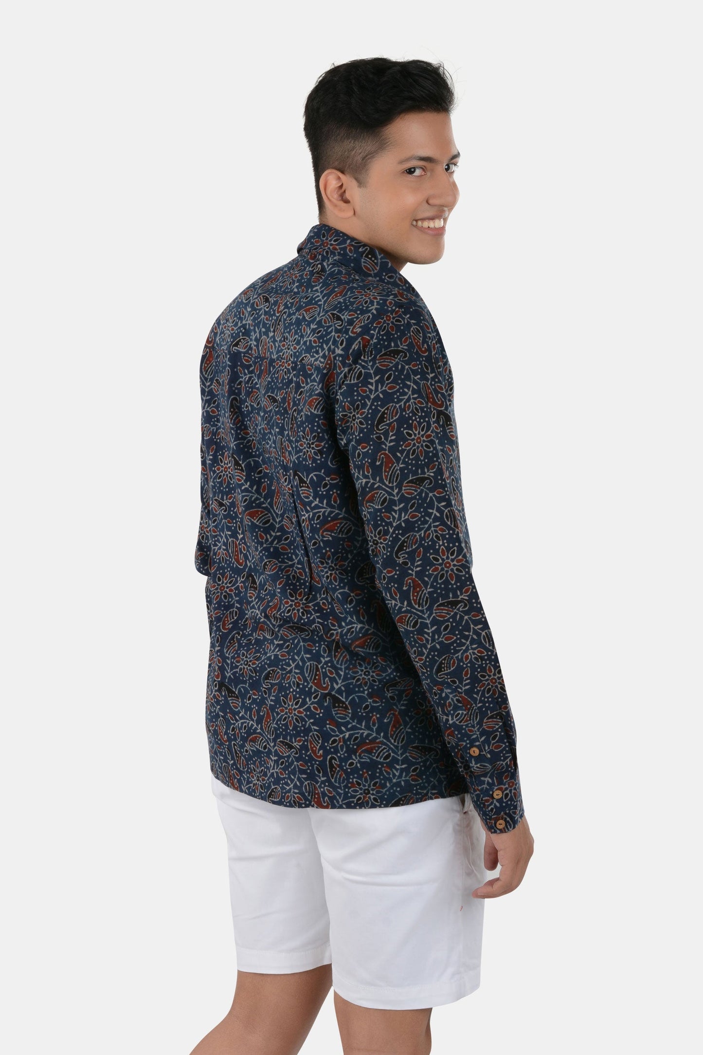 Siroi Blue Ajrakh Shirt