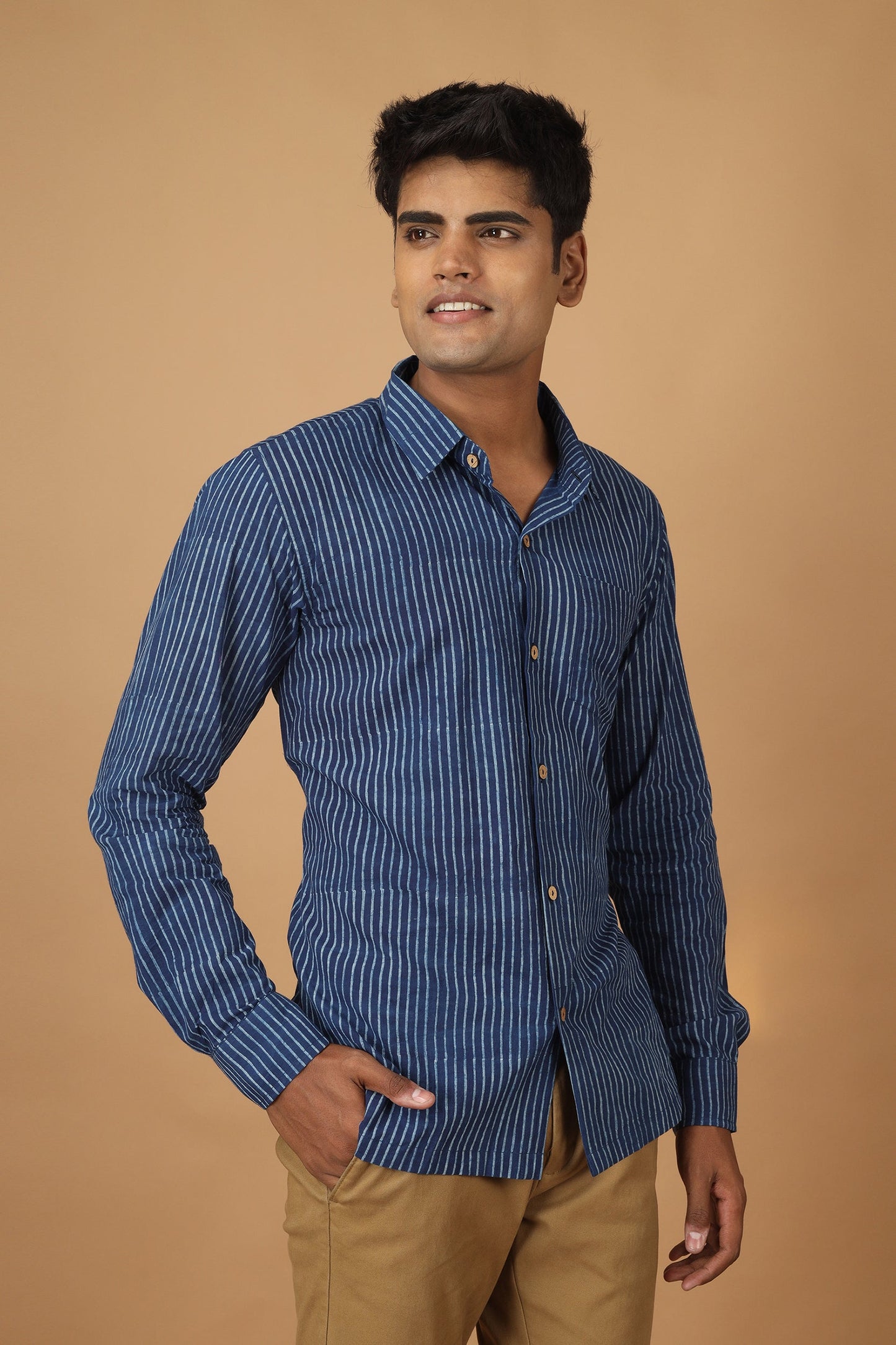 Rekh Dabu Indigo Mens Shirt