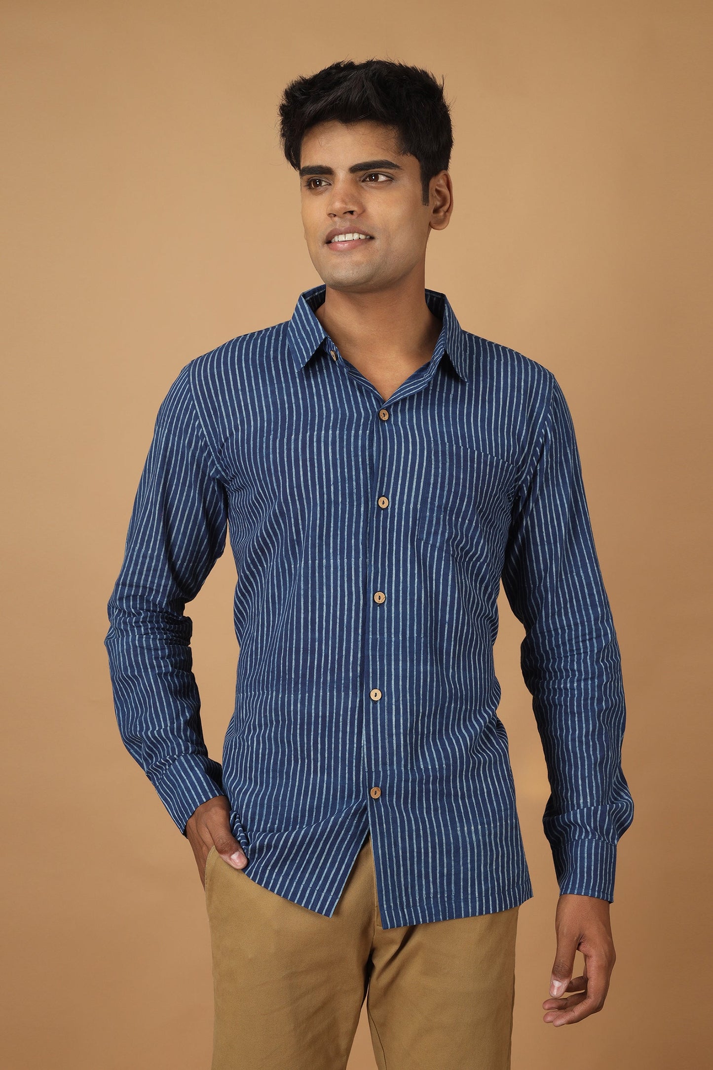 Rekh Dabu Indigo Mens Shirt