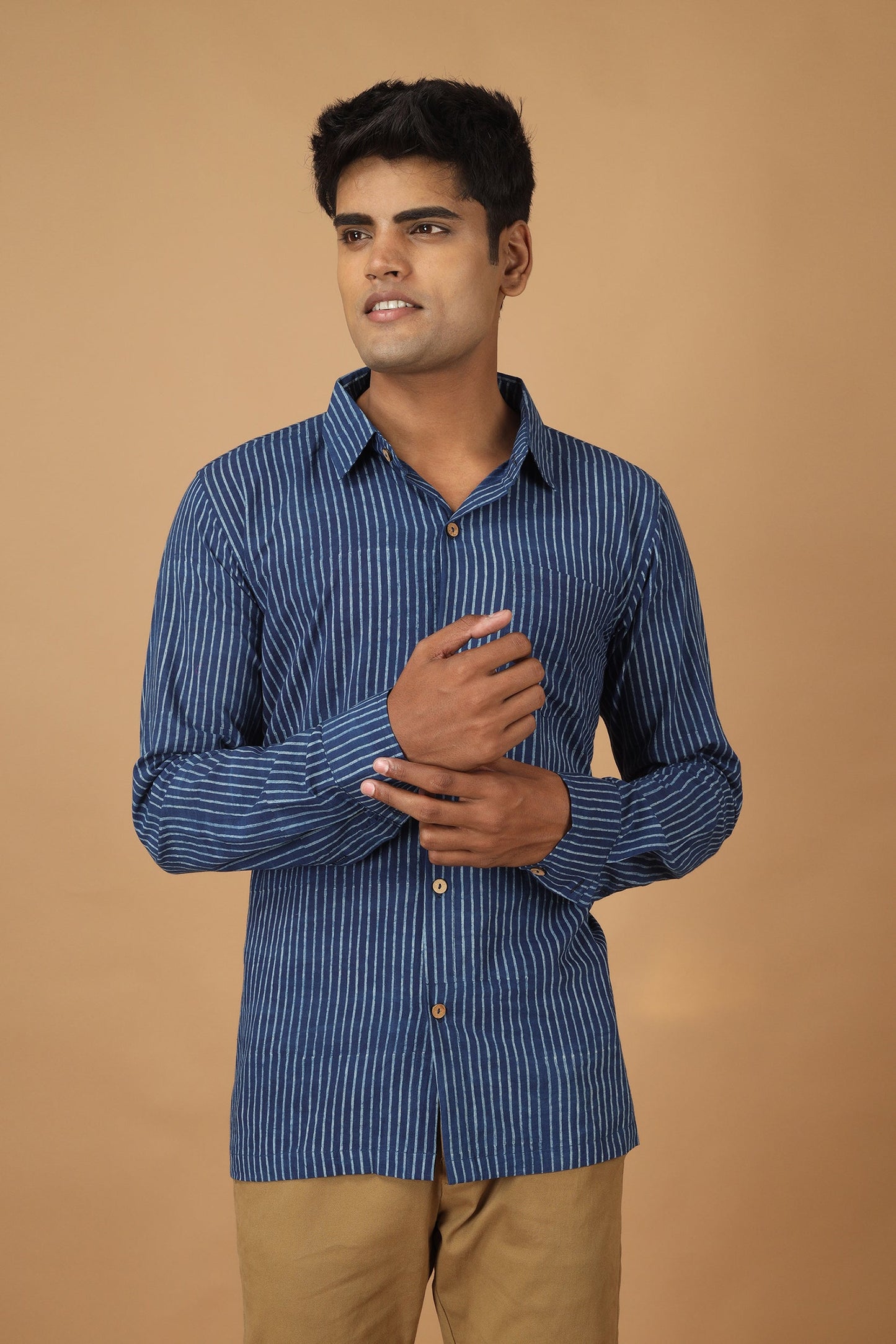 Rekh Dabu Indigo Mens Shirt