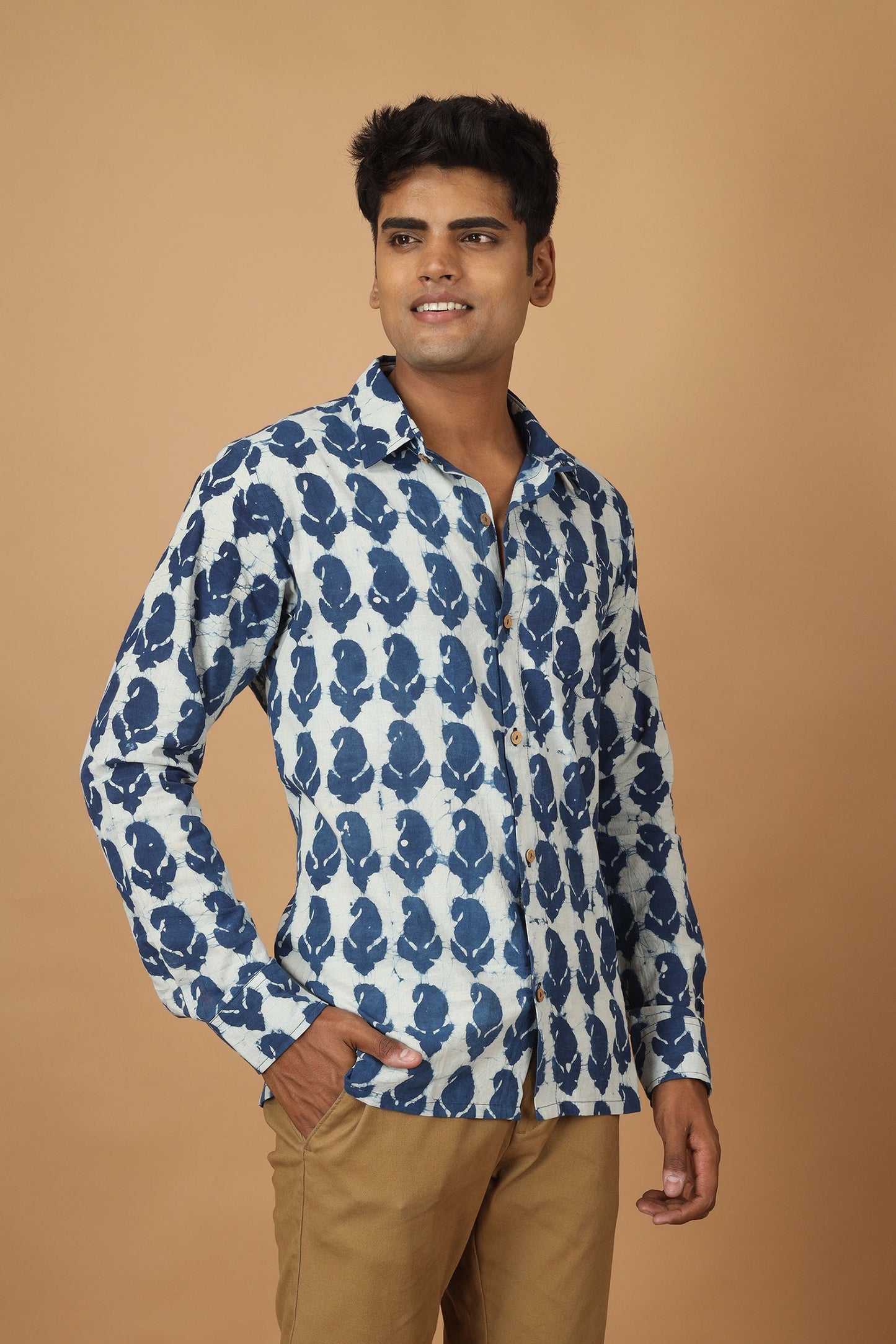 Pattrika Dabu Indigo Mens Shirt