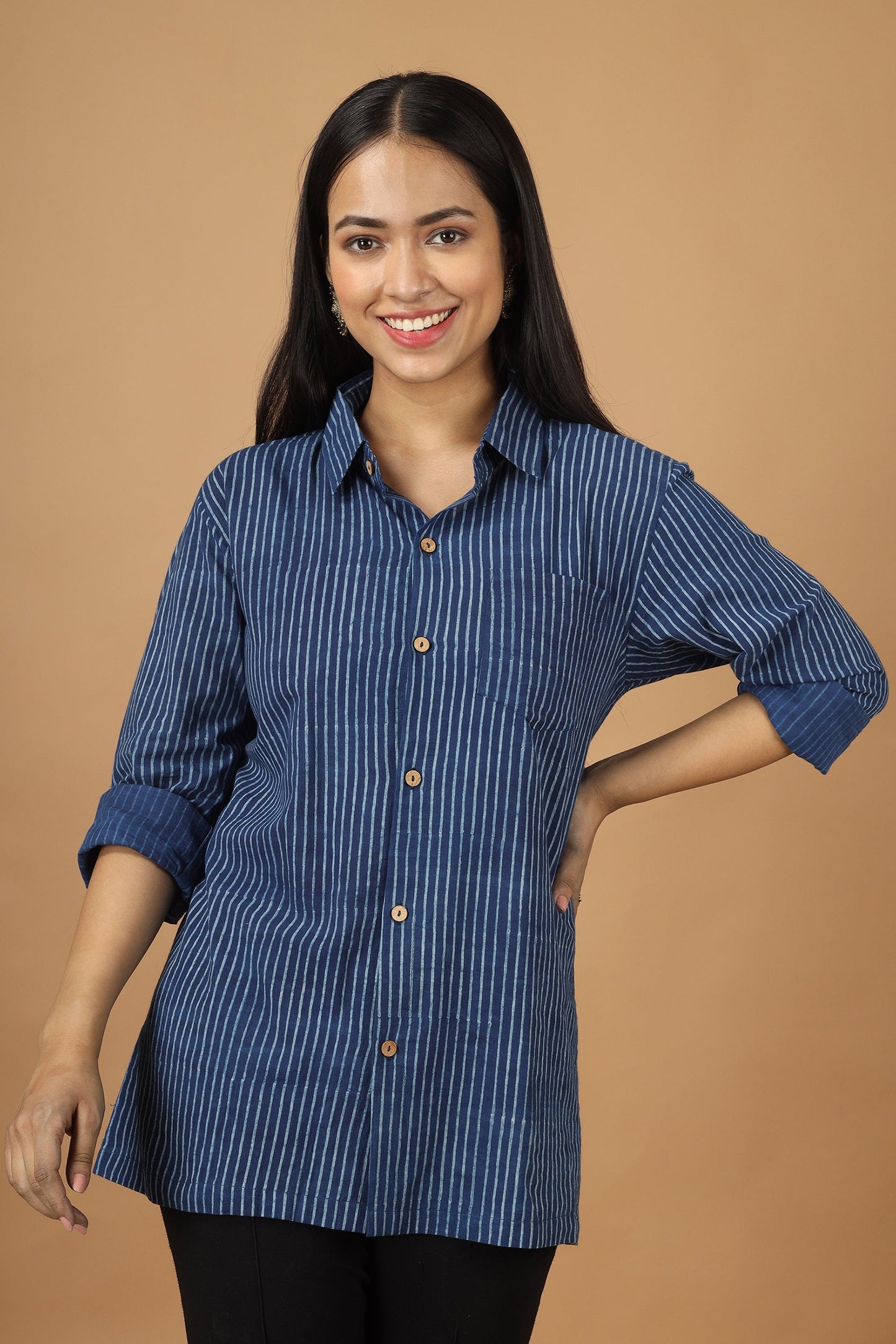 Rekh Dabu Indigo Womens Shirt