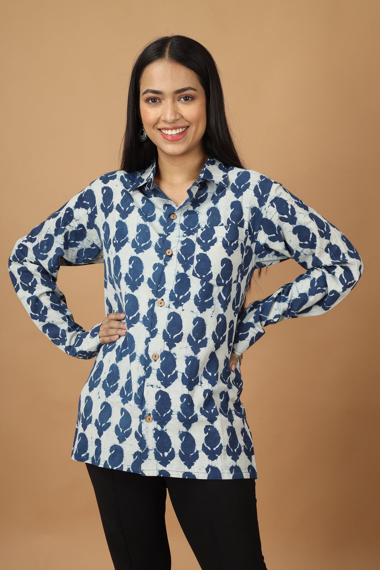 Pattrika Dabu Indigo Womens Shirt