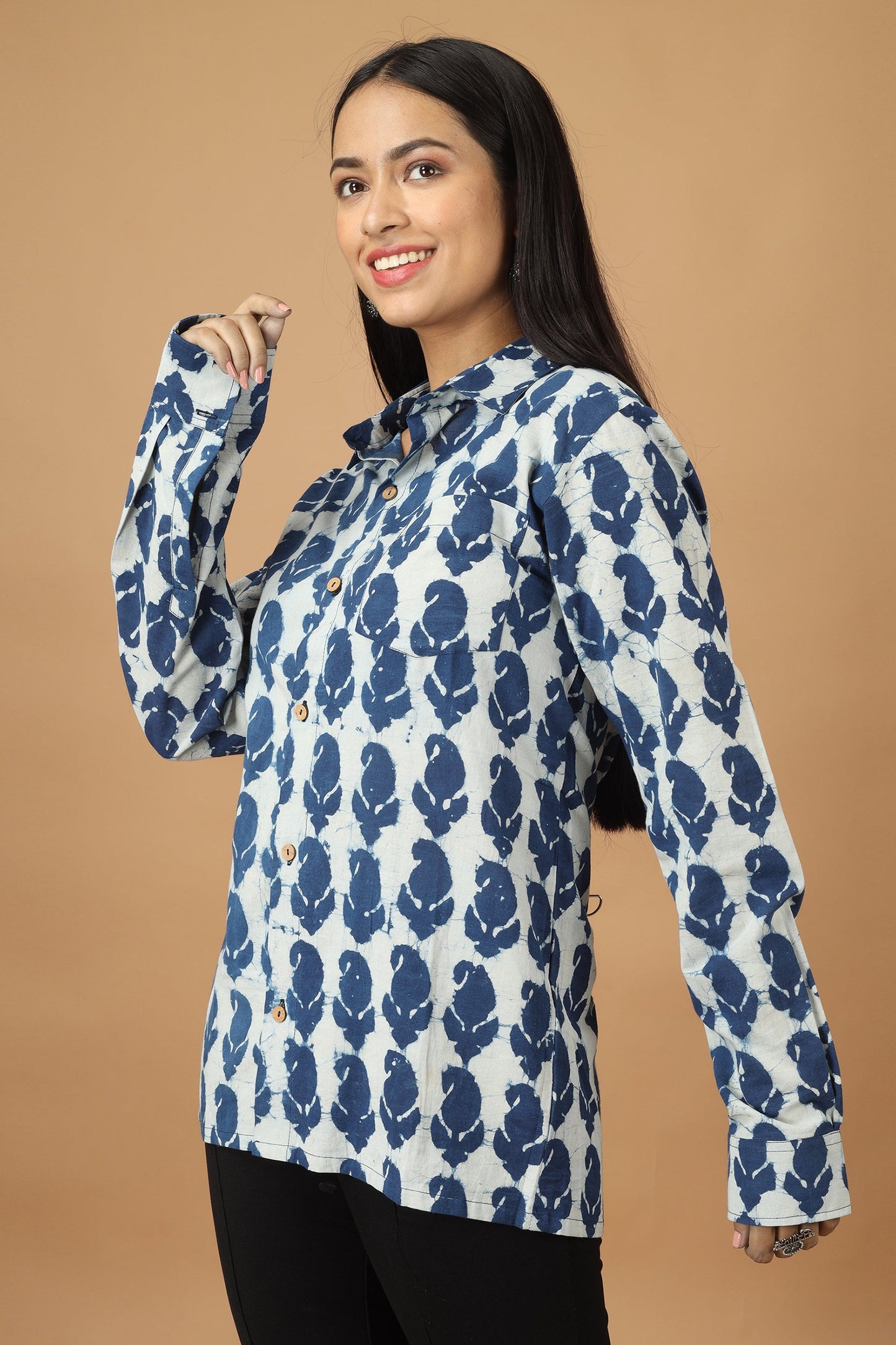 Pattrika Dabu Indigo Womens Shirt