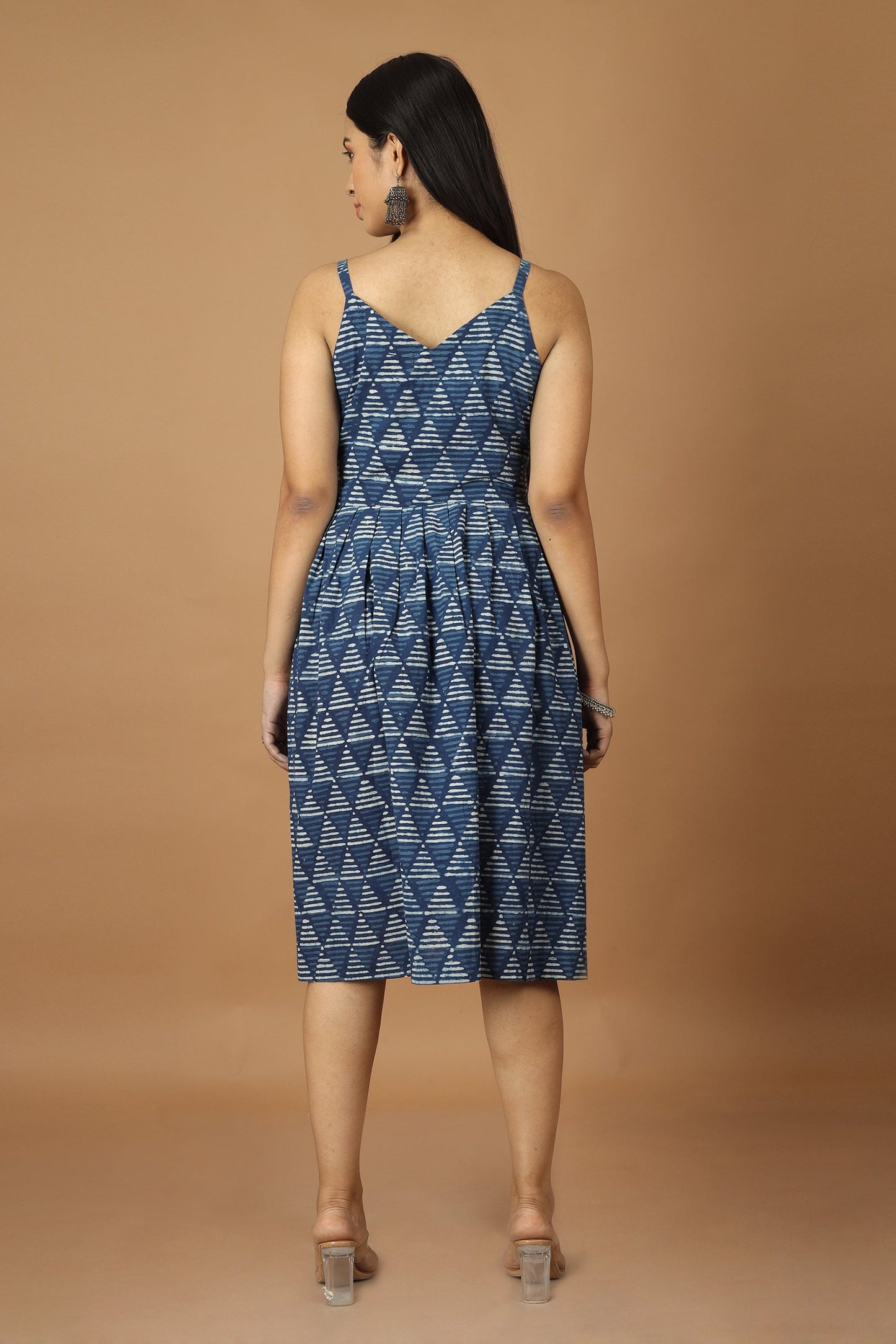 Trikona Dabu Indigo Dress