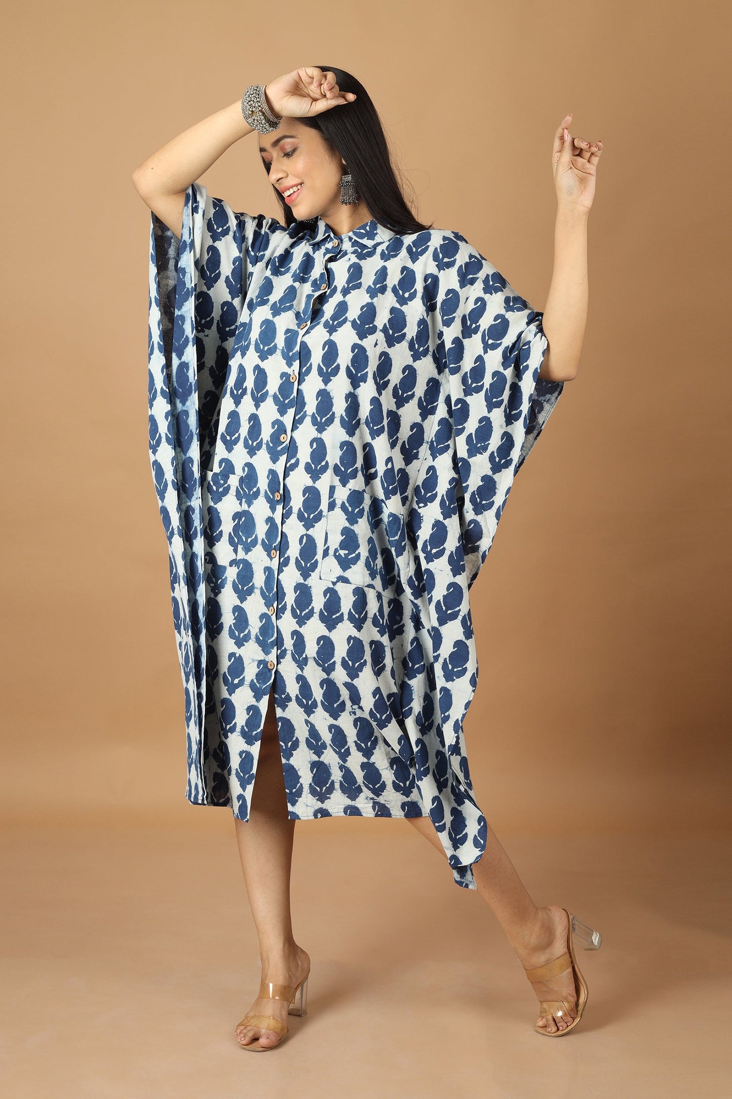 Pattrika Dabu Indigo Kaftan