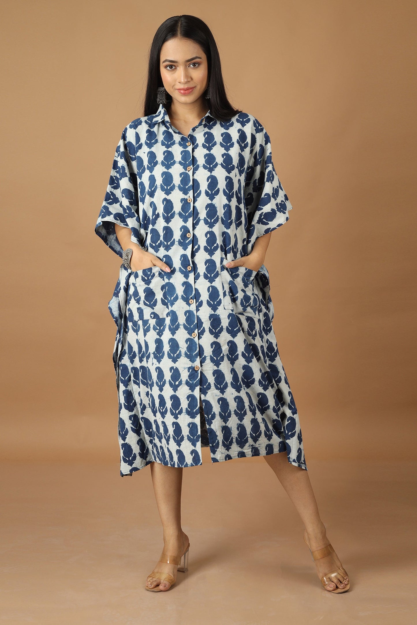 Pattrika Dabu Indigo Kaftan