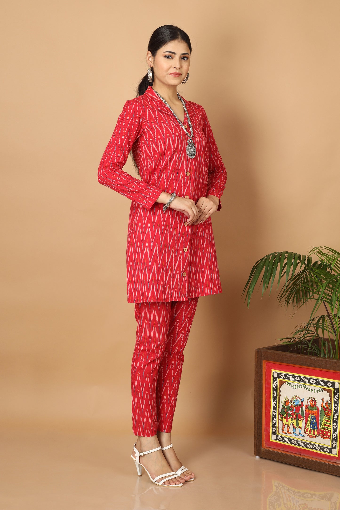 Saanjh Pink Ikat Co-Ordinated Set