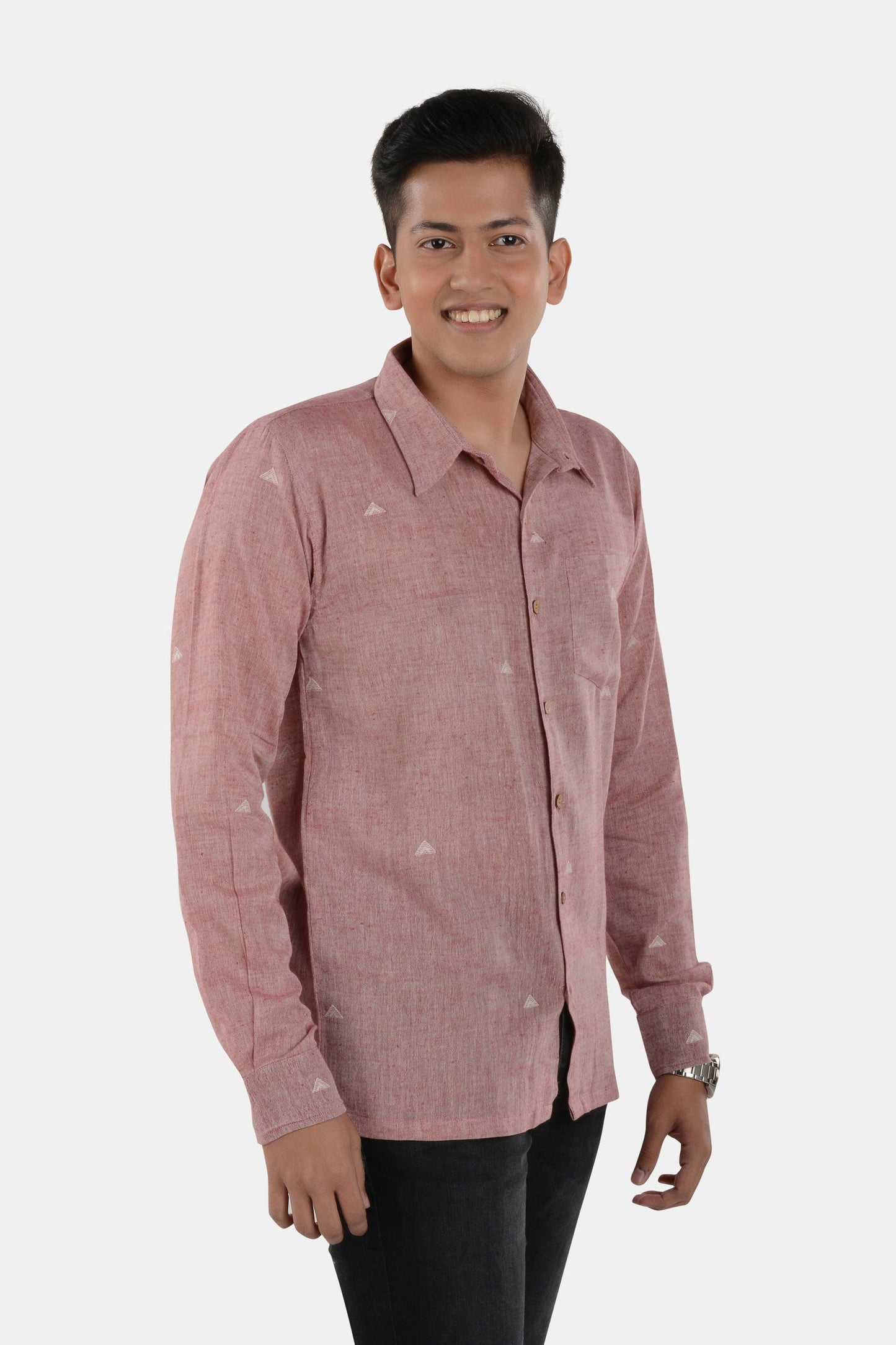 Sanjh Red Kala Cotton Shirt