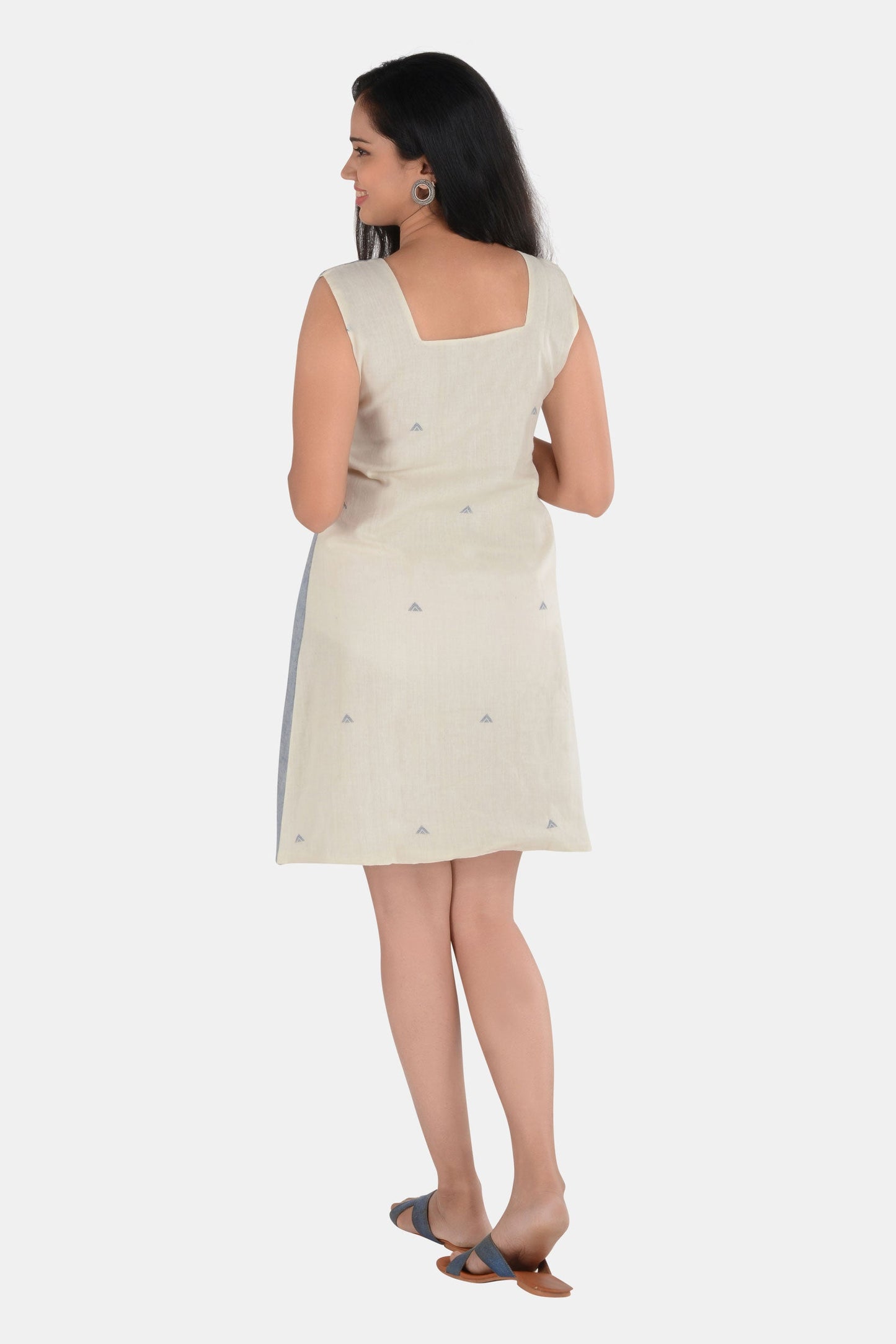 Savaay White Blue Kala Cotton Dress